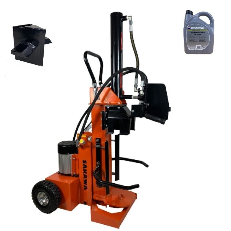 Astilladora Troncos Leña SAKAWA AS15TE + Aceite Hidraulico + Cuña Cruz