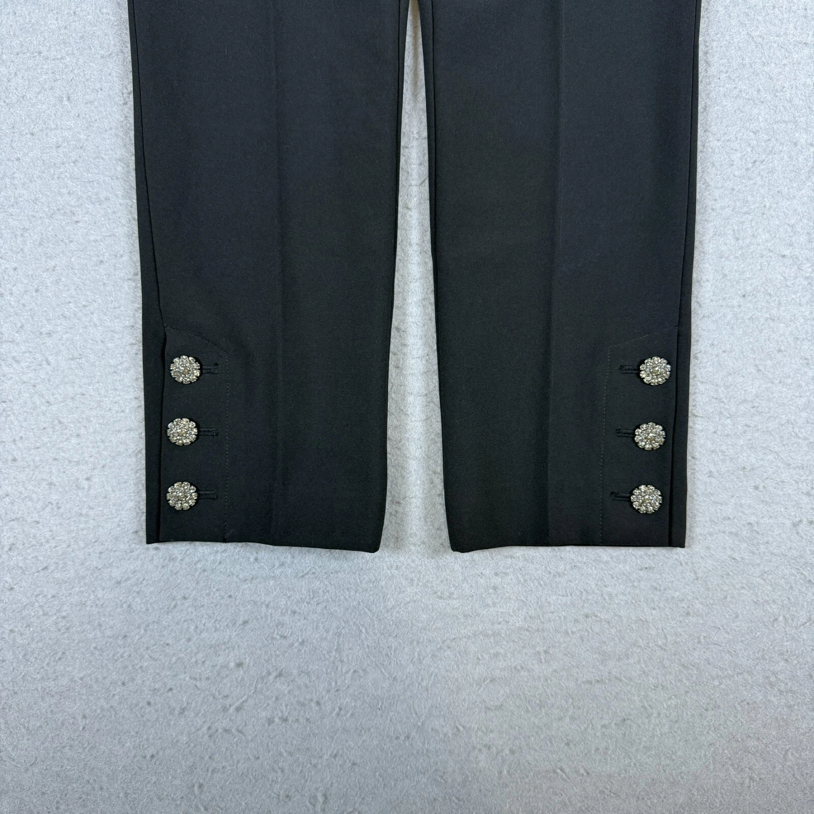 Pantalone donna Kate Spade nero elegante taglia 0 impreziosito alla caviglia slim fit 26x26