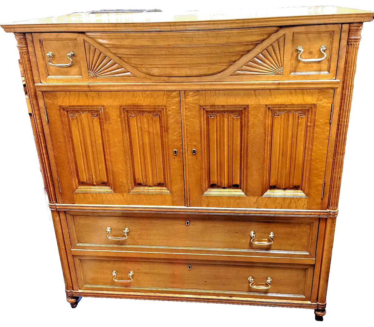 ANTIQUE AMERICAN BIRDSEYE MAPLE HIGH CHEST OF DRAWERS | eBay