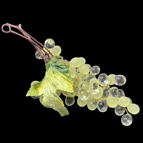 Remplissage bol à fruits MCM vintage Lucite acrylique raisins vert 5 grappes milieu du siècle - Photo 9 sur 10