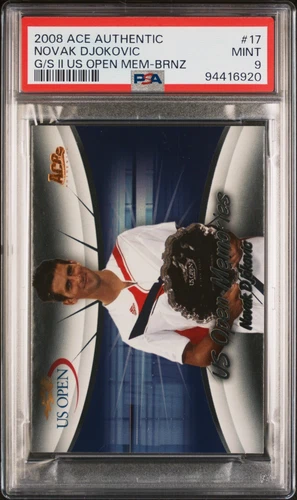 2008 Novak Djokovic Ace Authentic Grand Slam II US Open Memories Bronze PSA 9!