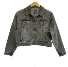 NWT Wild Fable Grey Oversized Cropped Denim Jacket Size XS
