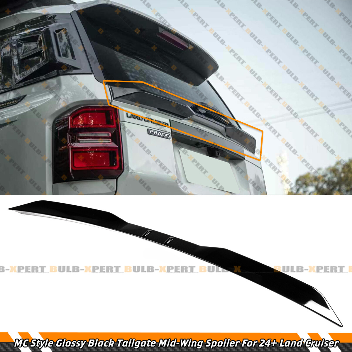 For 24-25 Land Cruiser Lexus GX 550 Gloss Black Tailgate Trunk Mid