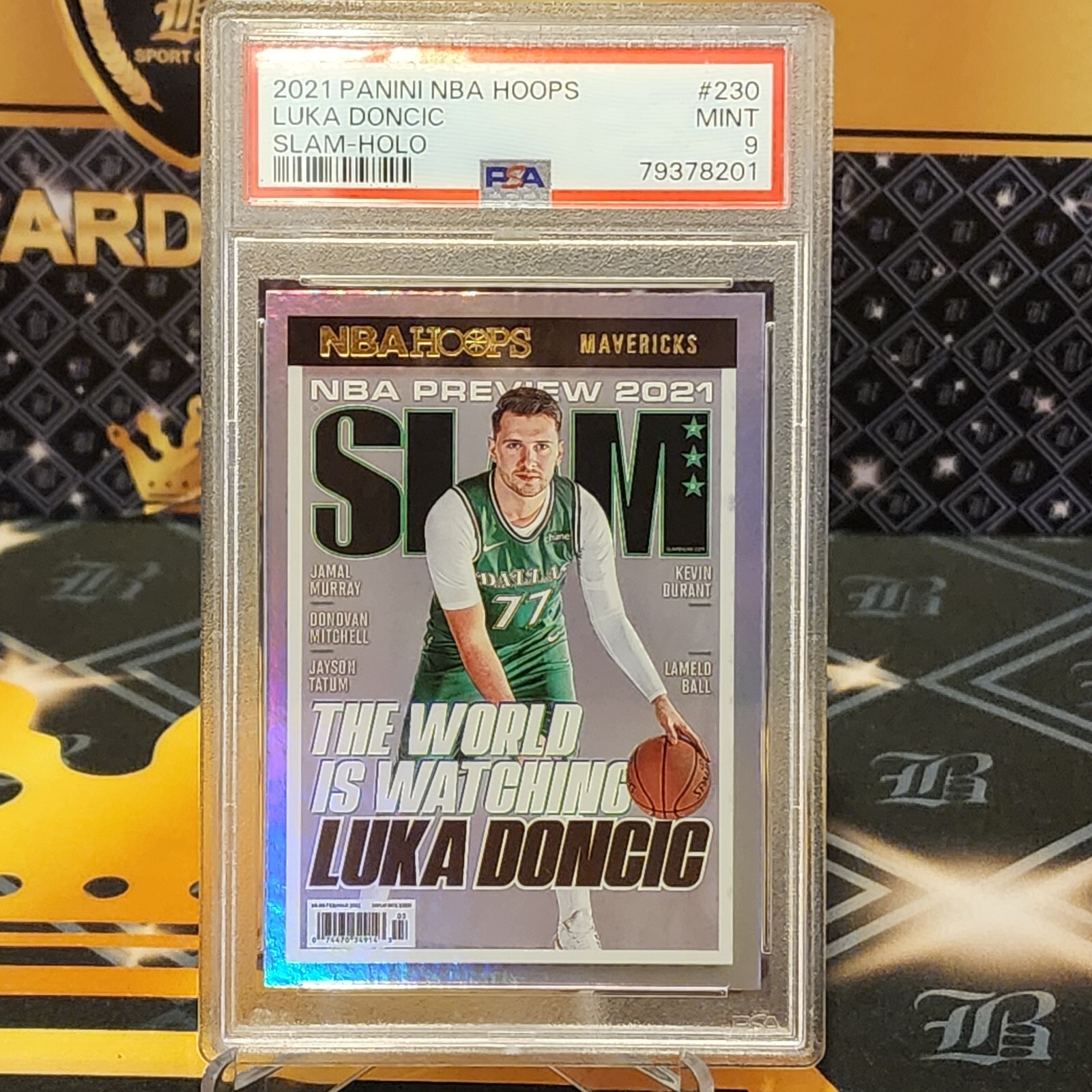2021-22 Panini NBA Hoops - Slam Holo Luka Doncic PSA 9