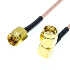 SMA Male to SMA Male RA Right Angle Connector Lot Coaxial RF Coax RG316 Cable