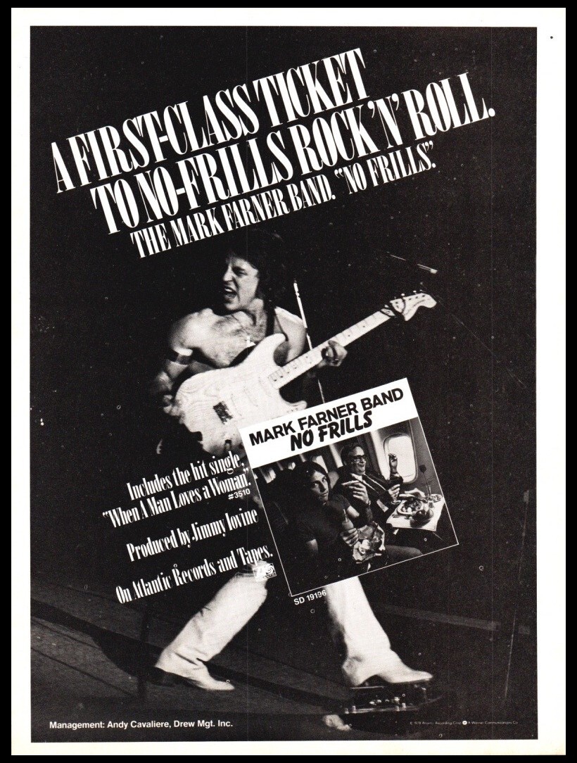1978 Mark Farner Band-No Frills-Print ad/mini-poster-VTG Music Room dcor |  eBay