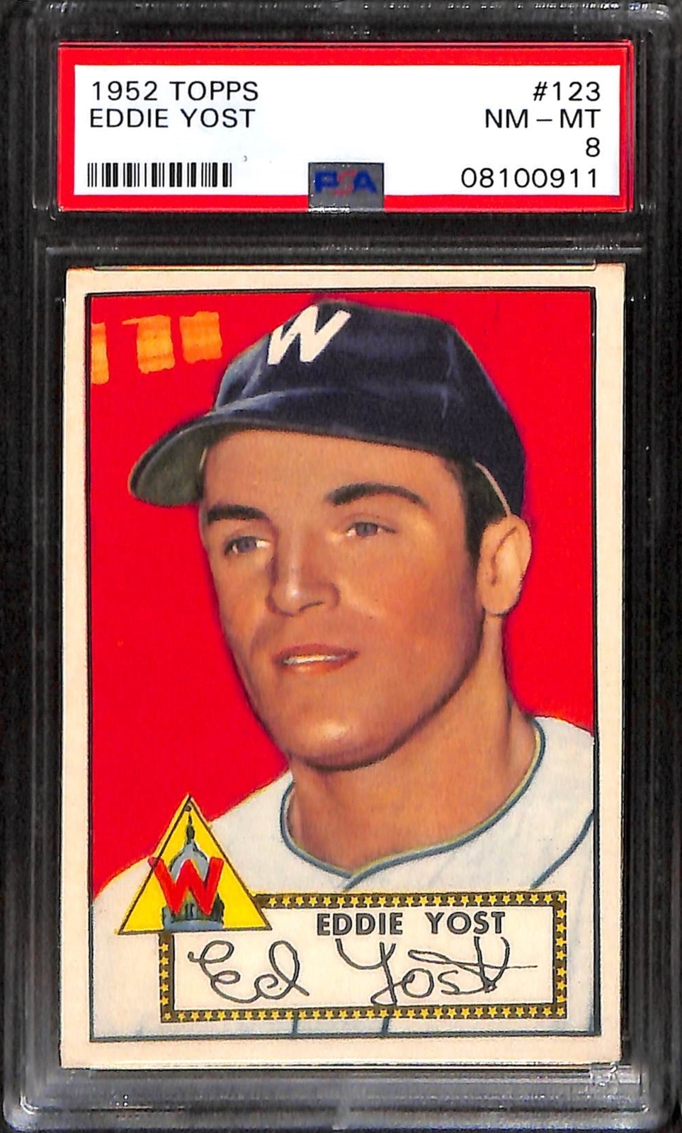 1952 TOPPS #123 Eddie Yost PSA 8 NM-MT 08100911