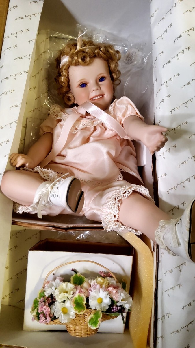 Danbury Mint Vintage Porcelain Shirley Temple Doll, Sitting