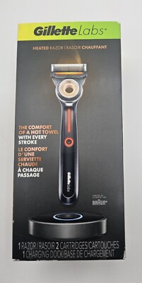 Gillette Labs Heated Razor Blade Kit - Razor + 2 Cartridges + Charging Dock 