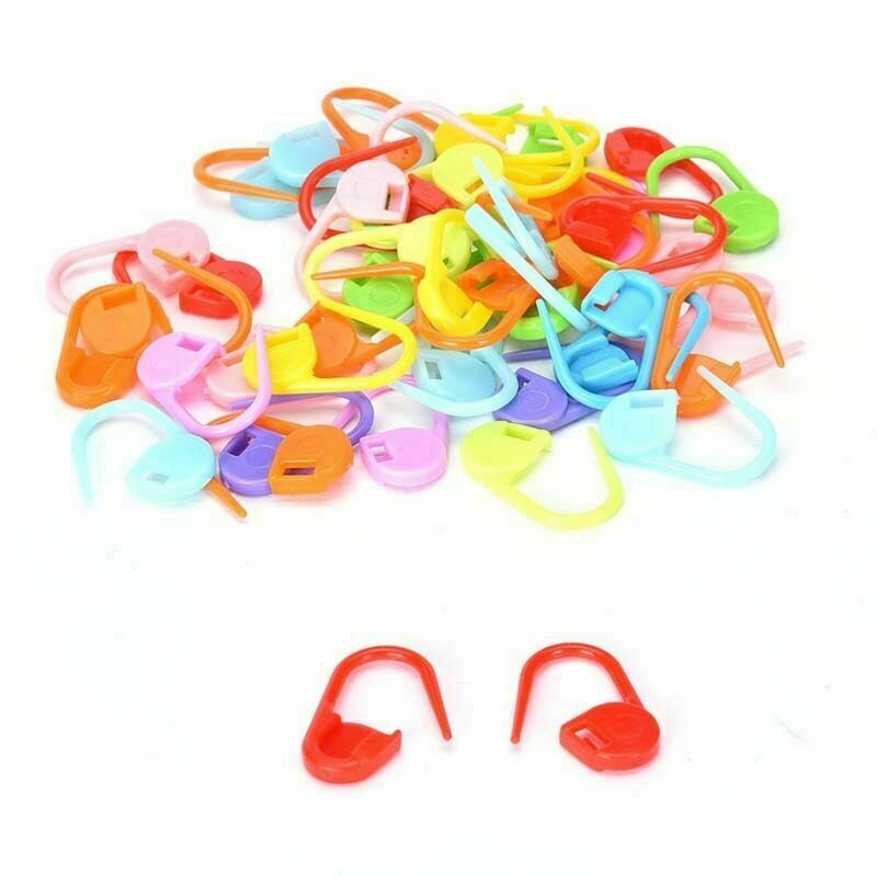 100-Piece Knitting Stitch Markers with Locking Clips for Crochet and Craft Projects