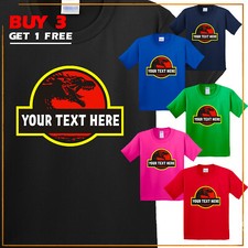 Personalized Dinosaur Custom Name Graphic Kids T-Shirts Scary Funny Gift USA Tee