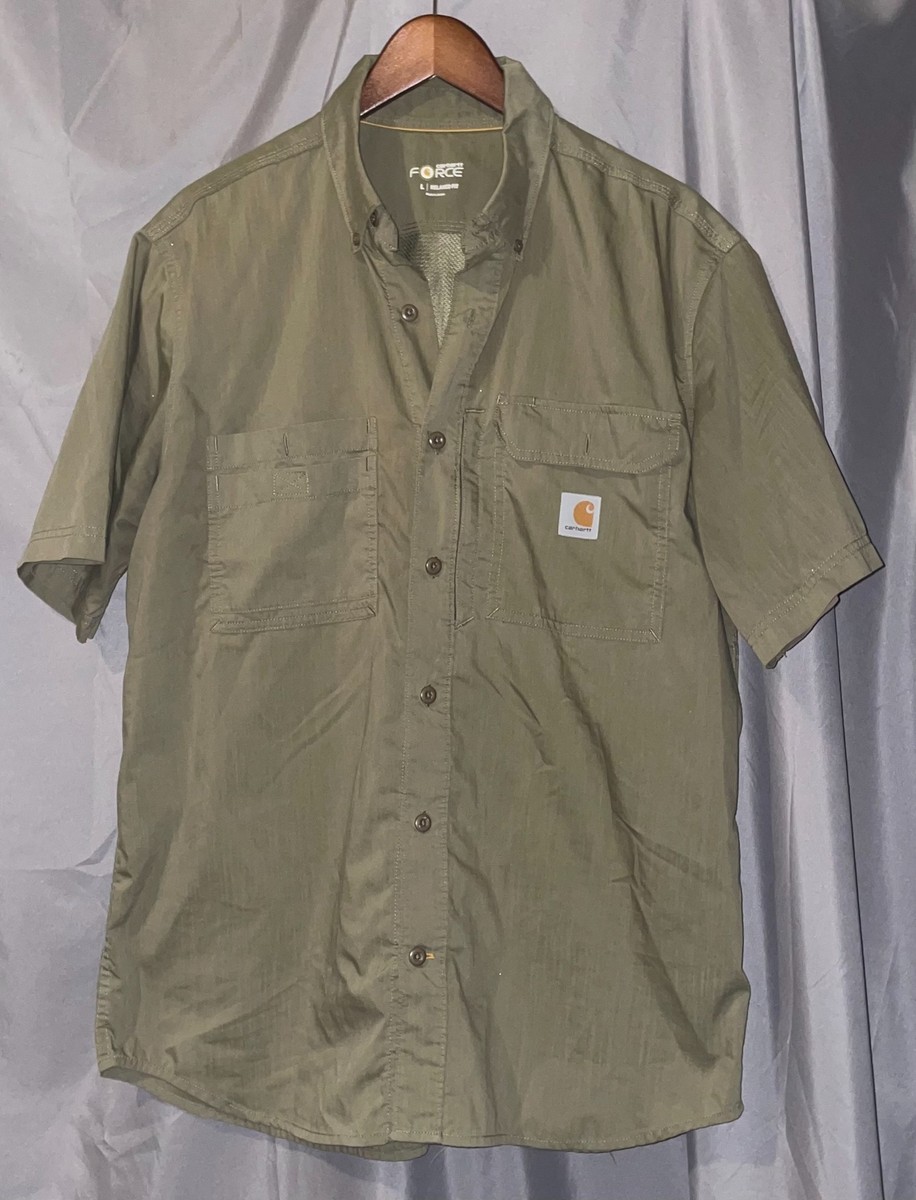 Carhartt Force Men's Size LARGE Beige Made In Jordan Relaxed Carhartt Force Men's Size LARGE Beige Made In Jordan Relaxed