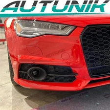 For 2016 2017 2018 Audi A6 Sline S6 C7 C7.5 Fog Light Grill + ACC Caps