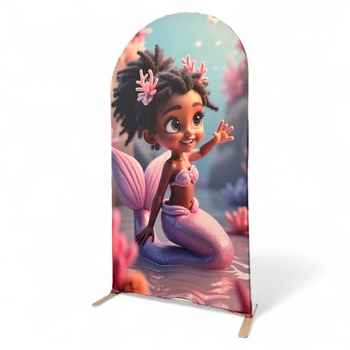 Mermaid Birthday Party Decor - Arch Backdrop Fabric Covers - Picture 16 of 21
