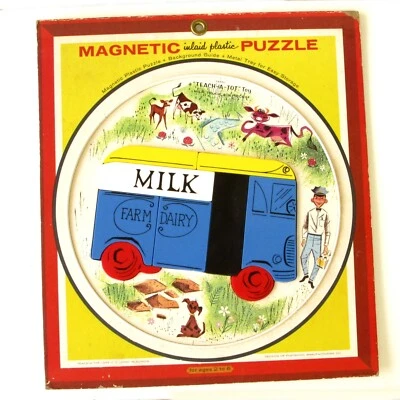 Ancien jeu de société PUZZLE MAGNETIQUE Playskool MILK FARM DAIRY magnétic - Photo 1/4