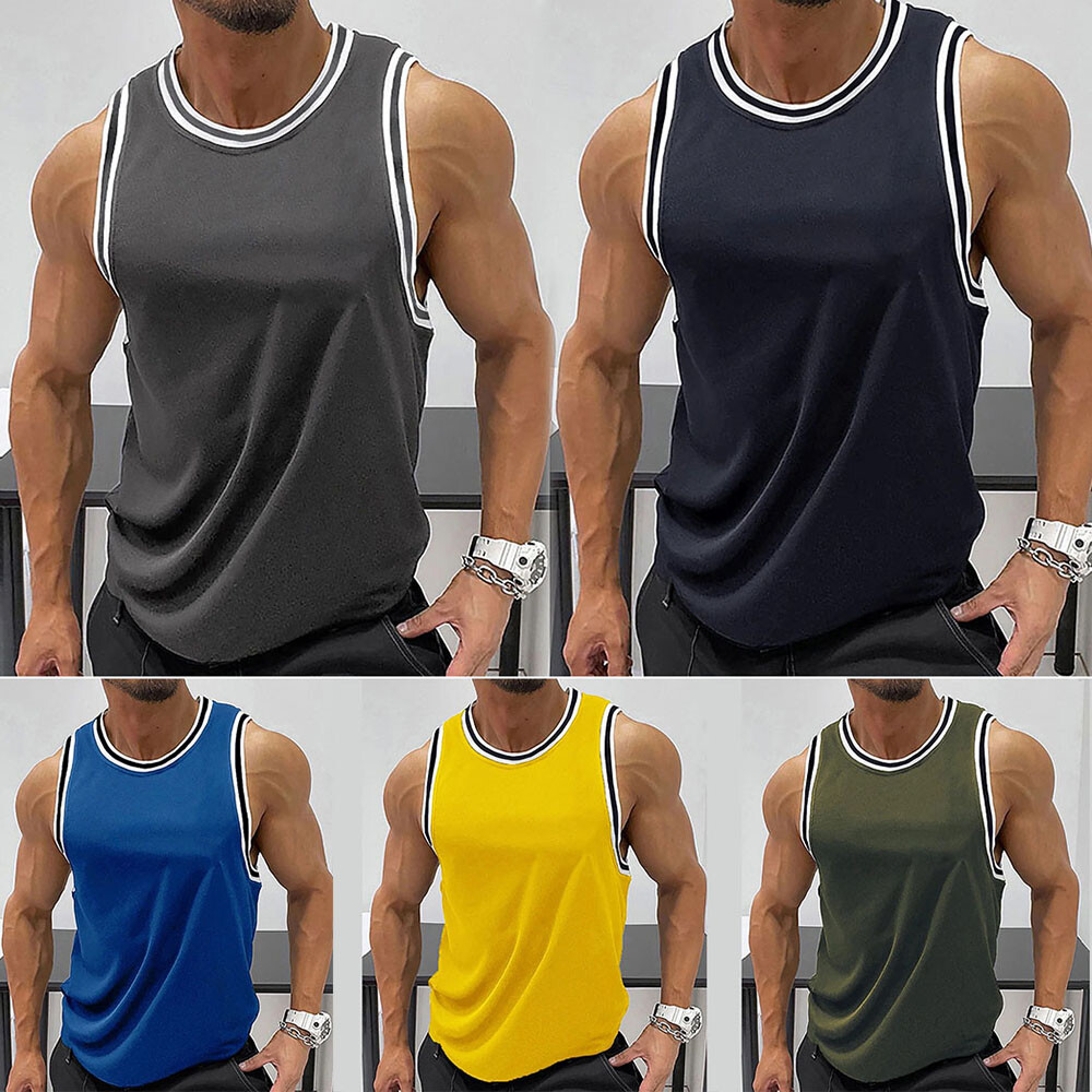 Tank Top Muscle T-Shirts Sleeveless Vest Gym Top Tee Daily Holiday Casual Sports-image