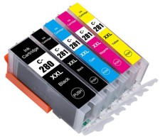 5Pk Premium Ink Cartridges works for PGI 280 CLI 281 Canon TS6320 TS6220 TS6120