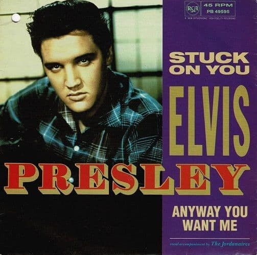 ELVIS PRESLEY Stuck On You Vinyl Record Single 7 Inch RCA 1987 Rock & Roll Music