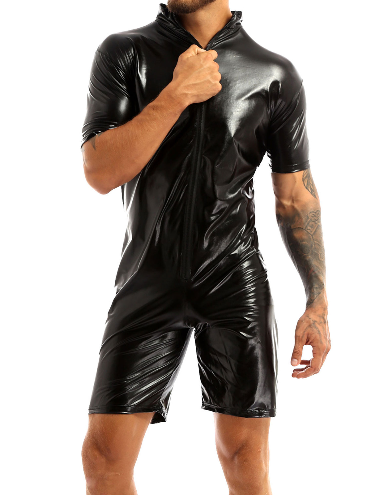 RUMAOZIA String Body Für Herren - Glänzender Stretch-Einteiler, Erotische Wäsche, Wetlook, Unisex Bodysuit