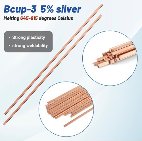 20 Sticks 5% Silver Solder Brazing Rods BCuP-3 Copper Phosphor Alloys Welding Ro - Picture 3 of 6
