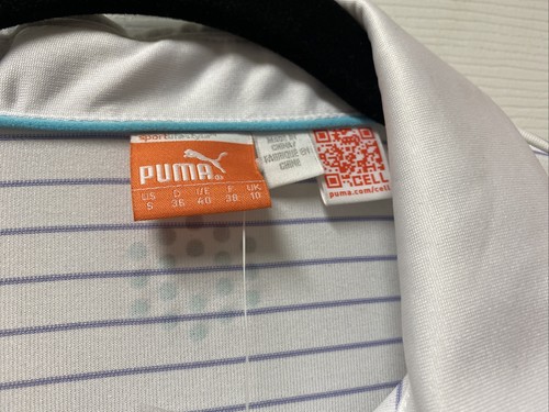 Puma neu mit Etikett $ 65 Damen Polo Golf YD gestreiftes kurzärmliges Poloshirt Small - Bild 4 von 7