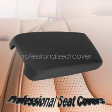 Black Fits 2009-2014 Nissan Maxima Leather Center Console Lid Armrest Cover