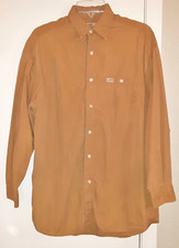 VINTAGE 80's GEORGES MARCIANO GUESS MEN'S BRONZE BUTTON UP WORK SHIRT SZ 3 L EUC