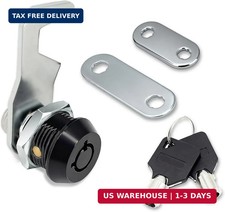 1Pack Toolbox Lock with Keys 5/8 Inch Black Cabinet Locks Keyed Alike Tubular Ca