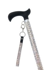 Jacqueline Kent Royal Ice Adjustable Crystal Rhinestone Cane, White Diamond