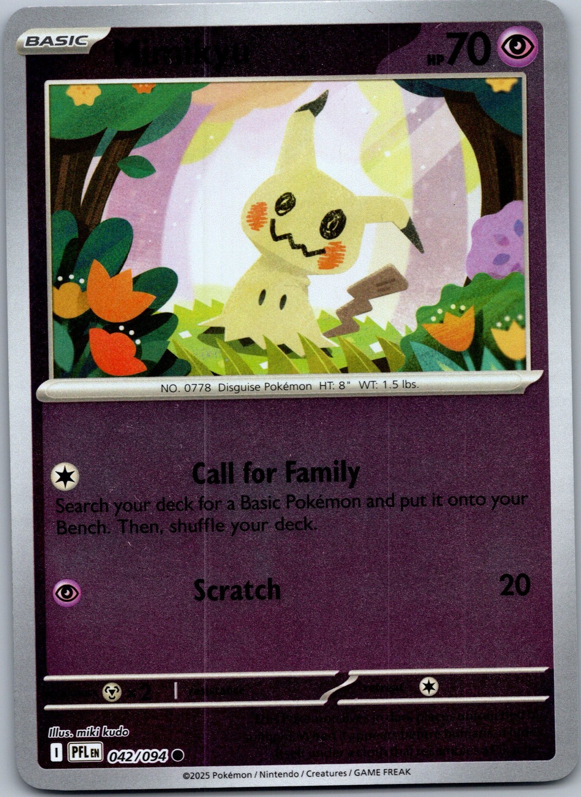 Mimikyu Reverse Holo ME02: Phantasmal Flames 042/094 NM
