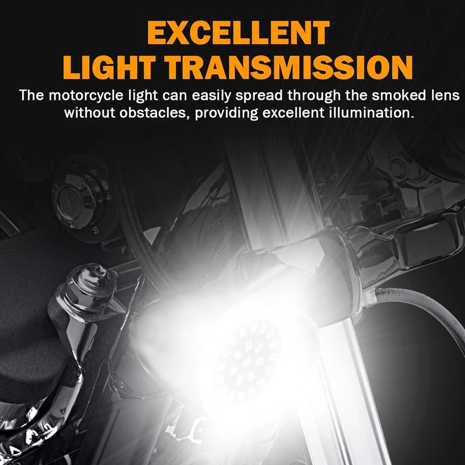 4pcs Smoke Turn Signal Lens Covers Fit For Harley-Davidson Seventy Two 2012-2015 - Image 4 of 4