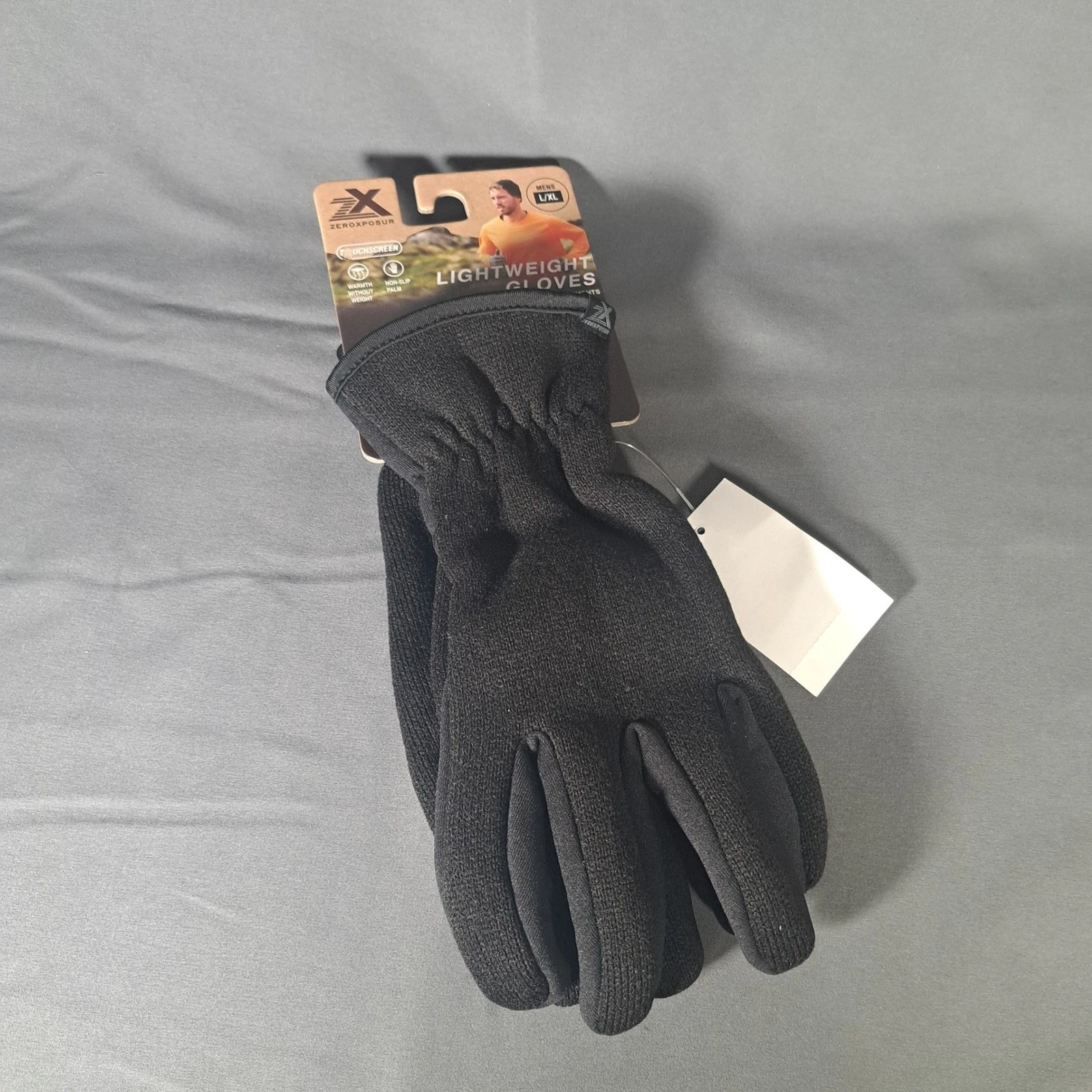 ZeroXposur Mens Lightweight Touchscreen Gloves Black L/XL Winter Active Sport
