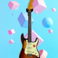 Brown Electric Guitar Vintage ST Basswood Solid Body Maple Neck S-S-S Pickups