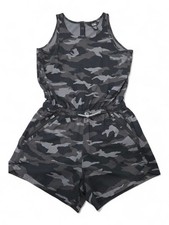 Athleta Girl On The Go Shorts Romper Black Gray Camo Size L 12 Camouflage