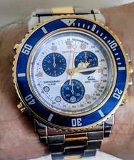 🪙Orologio Breil Manta Chrono Diver Gold Vintage Anni 90 Sveglia Alarm 3S10
