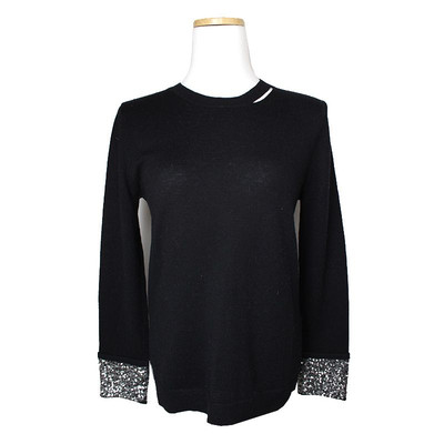 Zadig économies & Voltaire Negro Lana Cashmere Lentejuelas Tejido Top 44, 55 108082292