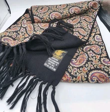 Eagle Products Germany 100% Silk & Superfine Lambswool Rev. Scarf Paisley 58x11"