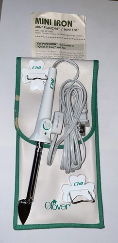 CLOVER Needlecraft Mini Iron for Quilting Sewing MCI 900 with Storage Tote Bag