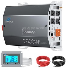 2000 Watts Pure Sine Wave Inverter 12V DC to 110V/120V AC Converter, 4000W Pe...
