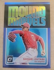 2018 Donruss Optic Mound Marvels Blue Prizm Shohei Ohtani RC Rookie /149