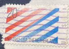 STAMP US SCOTT 2003  USA & The Netherlands  20 CENT 1982 USED