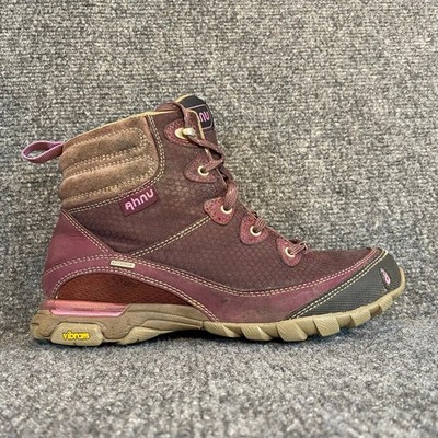 Ahnu Sugarpine Waterproof Womens 6 Hiking Boots Purple Vibram Soles Lightweight