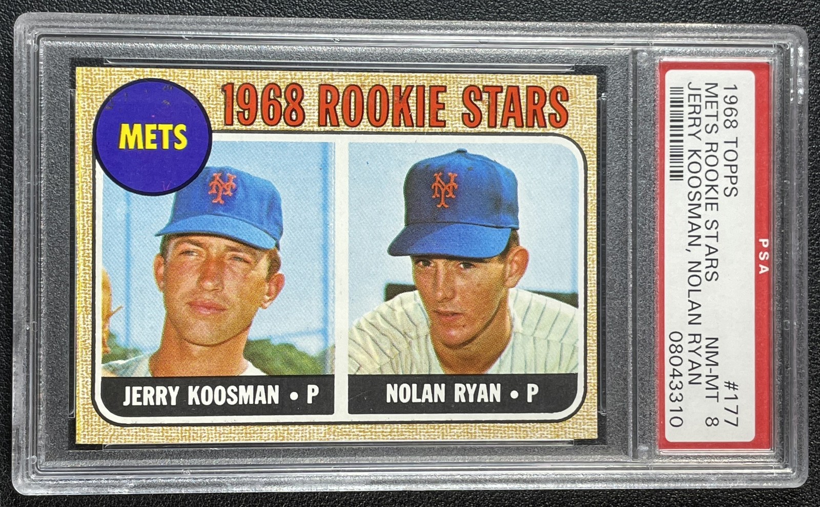 NOLAN RYAN JERRY KOOSMAN PSA 8 1968 TOPPS METS' ROOKIE STARS #177 METS RC NM-MT