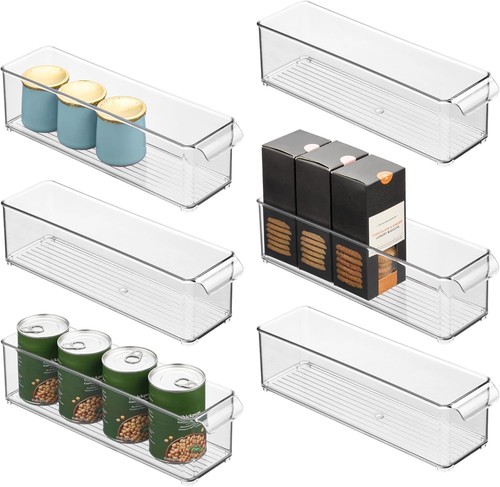  Stackable Fridge Storage Bin W/ Handle Ideal Fridge & Freezer Clear Made - Picture 11 of 11