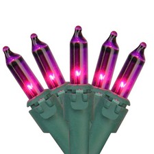 Northlight Set of 35 Purple Mini Christmas Lights 2.5" Spacing - Green Wire