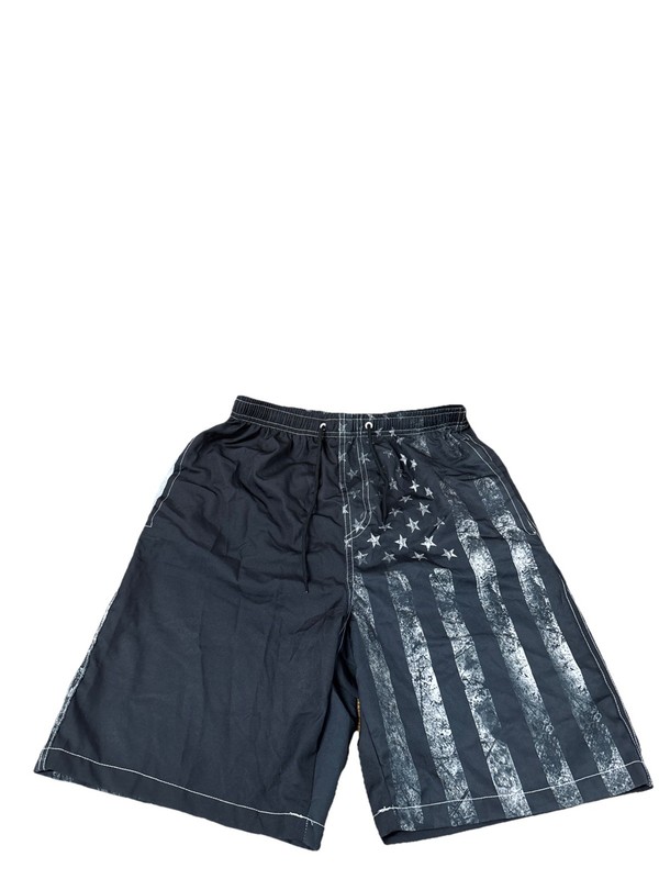 Mens Swim Trunks for Men, Vintage Black American Flag Mens Board Shorts Size M