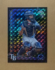 2025 Topps Chrome #185 Logan Driscoll Base RC Black Geometric Refractor #08/10