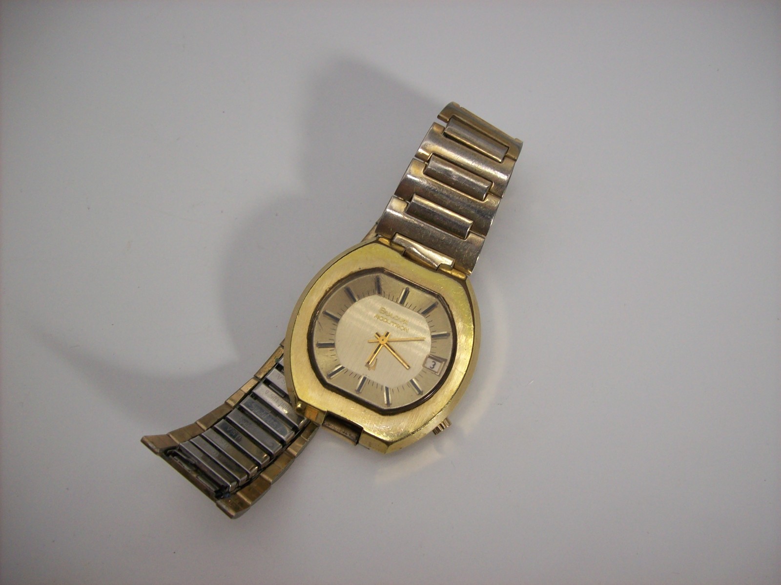 Vintage 1974 BULOVA ACCUTRON N3 Date 10k RGP Mens Watch, *WORKS