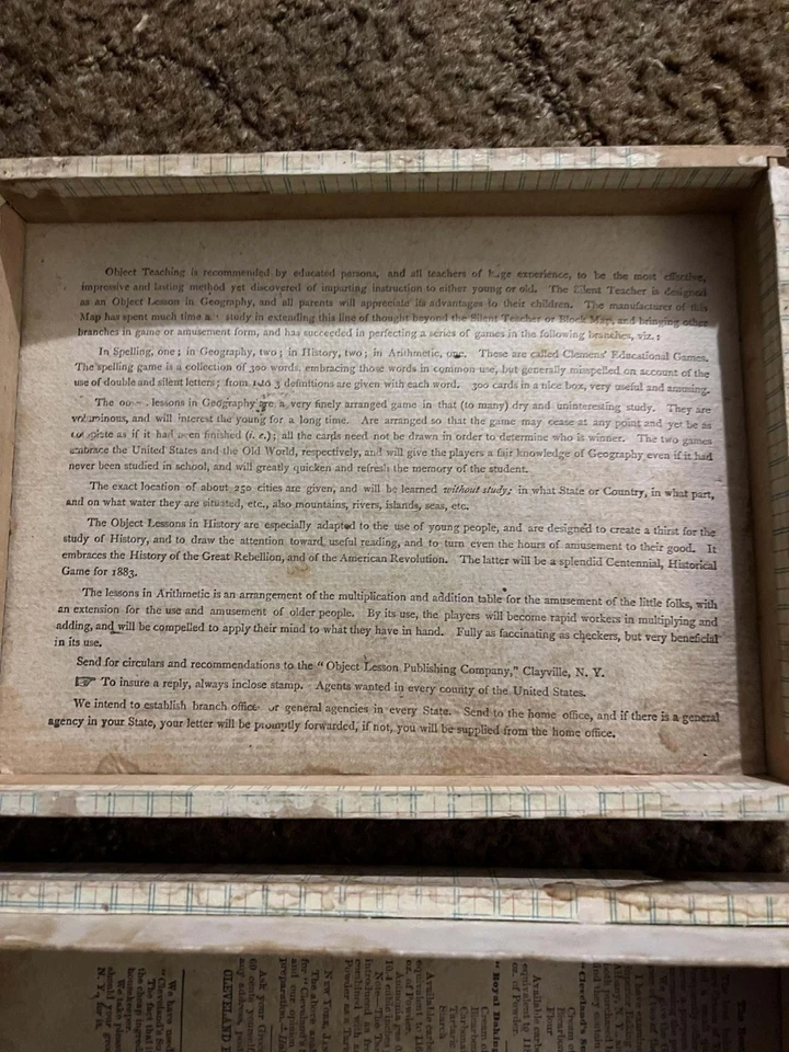 1883 Antique Double-Sided Wooden Puzzle – White Sewing Machine Ad & U.S. Map... - Image 2 of 4