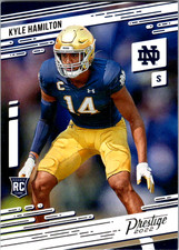 2022 Panini Prestige Draft Kyle Hamilton #4 Notre Dame RC Rookie Card. rookie card picture
